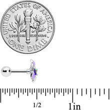 Load image into Gallery viewer, 16G 1/4 Clear Gem Exotic Purple Flower Cartilage Tragus Earring
