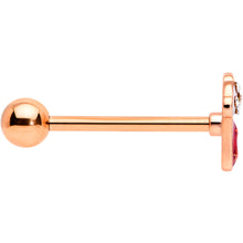 Load image into Gallery viewer, Clear CZ Gem Rose Gold Tone Christmas Stocking Barbell Tongue Ring
