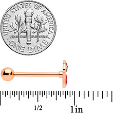 Load image into Gallery viewer, Clear CZ Gem Rose Gold Tone Christmas Stocking Barbell Tongue Ring
