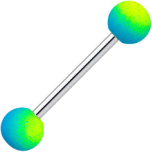 将图片加载到图库查看器，Yellow Blue Ombre Soft Finish Barbell Tongue Ring
