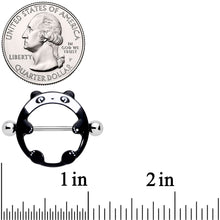 Load image into Gallery viewer, 14G 11/16 Black White Round Panda Nipple Shield Set

