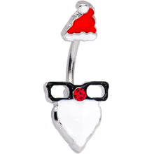将图片加载到图库查看器，Red Gem Santa Face Glasses Christmas Belly Ring

