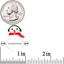 Load image into Gallery viewer, 14G 9/16 Winter Snowman Christmas Nipple Shield Set
