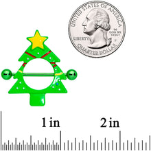 将图片加载到图库查看器，14G 5/8 Green Christmas Tree Nipple Shield Set
