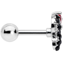 Load image into Gallery viewer, 16G 1/4 Red Gem Penguin Heart Valentines Day Cartilage Tragus
