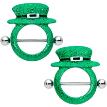 Load image into Gallery viewer, 14G 11/16 Top Hat Leprechaun St Patricks Day Nipple Shield Set
