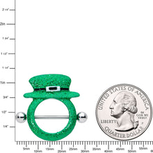 Load image into Gallery viewer, 14G 11/16 Top Hat Leprechaun St Patricks Day Nipple Shield Set
