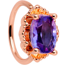 Load image into Gallery viewer, 20G 5/16 Rose Gold Tone Purple Tourmaline Elegant Nose Hoop
