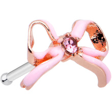将图片加载到图库查看器，20G 1/4 Pink Gem Pink Pretty Bow Nose Bone
