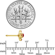 Load image into Gallery viewer, 20G 1/4 Red Gem Gold Tone Regal Rhombus Nose Bone
