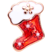 Load image into Gallery viewer, 16G 5/16 Rose Gold Tone Red Christmas Stocking Labret Tragus

