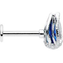 Load image into Gallery viewer, 16G 5/16 Blue Gem Tulip Petals Flower Labret Monroe Tragus
