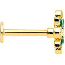 Load image into Gallery viewer, 16G 5/16 Red Gem Gold Tone Crest Christmas Labret Monroe Tragus
