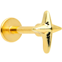 Load image into Gallery viewer, 16G 1/4 Gold Tone Simple Cross Labret Monroe Tragus
