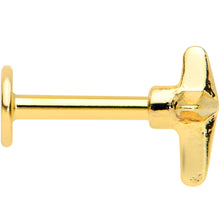 Load image into Gallery viewer, 16G 1/4 Gold Tone Simple Cross Labret Monroe Tragus
