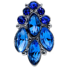 Load image into Gallery viewer, 16G 1/4 Blue CZ Gem Fountain Labret Monroe Tragus
