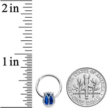 将图片加载到图库查看器，16G 3/8 Blue Gem Petals Tulip Flower Hinged Segment Ring
