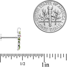 将图片加载到图库查看器，16G 5/16 Pink CZ Gem Candy Cane Holly Labret Monroe Tragus
