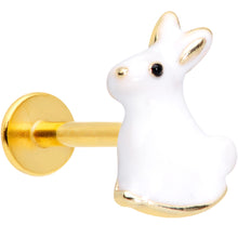 Load image into Gallery viewer, 16G 5/16 White Easter Bunny Rabbit Labret Monroe Tragus
