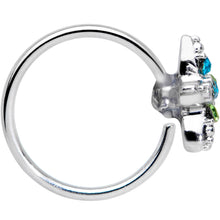 Load image into Gallery viewer, 20G 5/16 Clear Blue Green Gem Glam Starfish Nose Hoop
