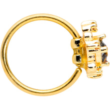 Load image into Gallery viewer, 20G 5/16 Gold Tone Purple Tourmaline Filigree Nose Hoop
