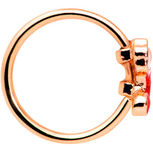 Load image into Gallery viewer, 20G 5/16 Rose Gold Tone Red Christmas Stocking Nose Hoop
