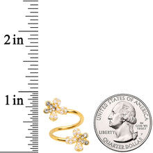 Load image into Gallery viewer, Clear Gem Gold Tone Stylish Splat Spiral Twister Belly Ring
