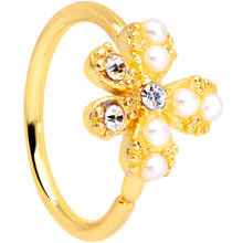将图片加载到图库查看器，20G 5/16 Clear Gem Gold Tone Stylish Splat Nose Hoop

