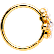 将图片加载到图库查看器，20G 5/16 Clear Gem Gold Tone Stylish Splat Nose Hoop
