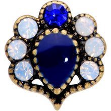 将图片加载到图库查看器，20G 1/4 Clear Blue Gem Heirloom Teardrop Nose Bone
