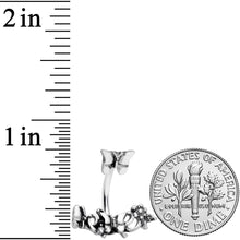 将图片加载到图库查看器，Clear Gem Butterfly Array Flower Double Mount Belly Ring
