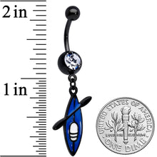 Load image into Gallery viewer, Clear Gem Black Blue Summer Kayak Boat Dangle Belly Ring
