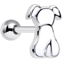 Load image into Gallery viewer, 16G 1/4 White Sitting Dog Cartilage Tragus Earring
