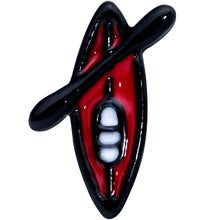 Load image into Gallery viewer, 18G 3/8 Black Red Summer Kayak Boat Nose Hoop
