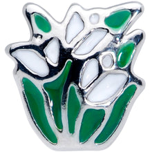 将图片加载到图库查看器，18G 3/8 Springtime White Tulip Flowers Nose Hoop
