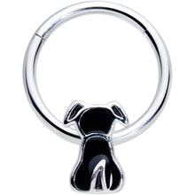 将图片加载到图库查看器，16G 3/8 Black Sitting Dog Hinged Segment Ring
