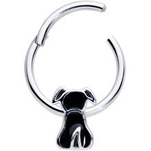 将图片加载到图库查看器，16G 3/8 Black Sitting Dog Hinged Segment Ring
