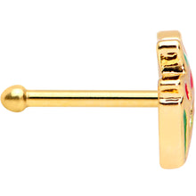Load image into Gallery viewer, 20G 1/4 Gold Tone Springtime Red Tulip Flowers Nose Bone
