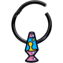 将图片加载到图库查看器，16G 3/8 Black Retro Lava Lamp Hinged Segment Ring
