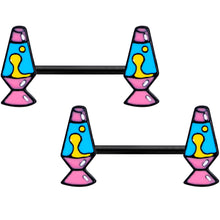 Load image into Gallery viewer, 14G 9/16 Black Retro Lava Lamp Barbell Nipple Ring Set
