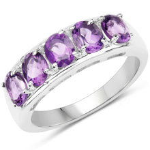 将图片加载到图库查看器，1.70 Carat Genuine  Amethyst .925 Sterling Silver Ring
