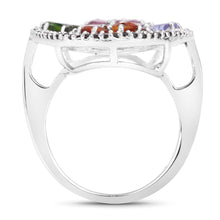 将图片加载到图库查看器，5.01 Carat Genuine Multi Stones .925 Sterling Silver Ring
