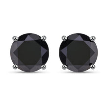 Load image into Gallery viewer, 5.41 Carat Genuine Black Diamond 14K White Gold Earrings
