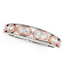 Load image into Gallery viewer, 14k White And Rose Gold Infinity Style Diamond Band (1/5 cttw)
