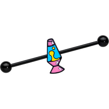 Load image into Gallery viewer, 14G Black Retro Lava Lamp Industrial Barbell 38mm
