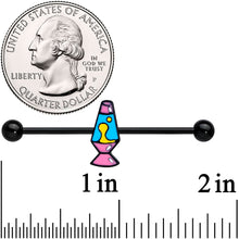 Load image into Gallery viewer, 14G Black Retro Lava Lamp Industrial Barbell 38mm
