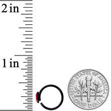将图片加载到图库查看器，18G 3/8 Black Red Sneering Bite Lips Nose Hoop
