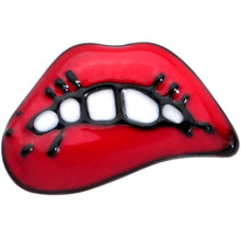 将图片加载到图库查看器，20G 7mm Black Red Sneering Bite Lips L Shaped Nose Ring
