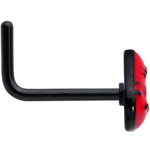 将图片加载到图库查看器，20G 7mm Black Red Sneering Bite Lips L Shaped Nose Ring
