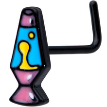 Load image into Gallery viewer, 20G 7mm Black Retro Lava Lamp L Shaped Nose Ring
